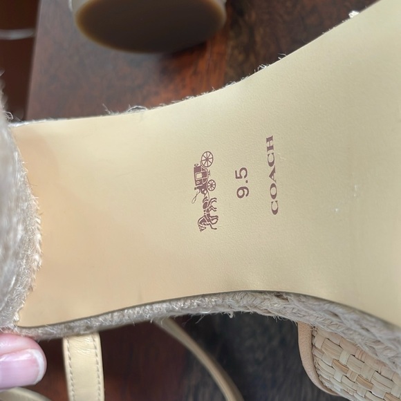 NWOT Coach Talina Tan rafia platform heels - Picture 9 of 12